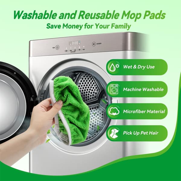 Swiffer Sweeper-kompatible refillputer, vaskbare mopptrekk for gulvrengjøring [JUN]