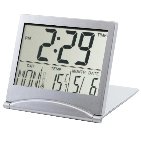Digital LCD skrivbordsklocka Temperatur reseväckarklocka