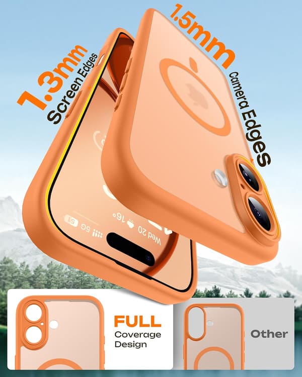 MagSafe-kompatibelt magnetisk deksel for iPhone 17 (6,3 tommer) - Oransje[JUN] iPhone 17