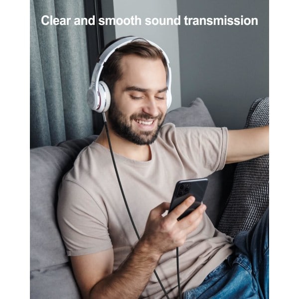 Bil Aux-lydkabel for iPhone, Lightning til 3,5 mm Nylon Stereo Audio