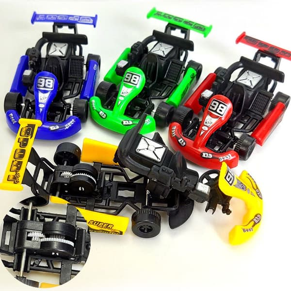 5 stk. Pull Back Bil Legetøj Inertial Go Kart
