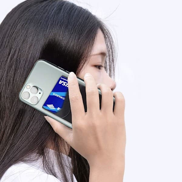 3x Sort Selvklæbende Telefonpung Kortholder til de fleste smartphones [JUN] Black*3