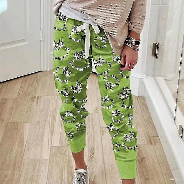 Dam Hoodie med Tryckt Casual Grinch-Ansikte, Drick Upp Julen_xush Hoodie Hoodie S