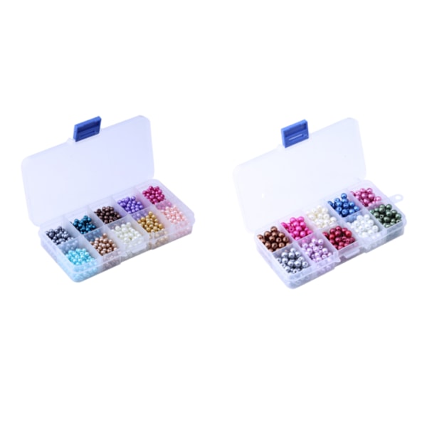 Glasperler, runde perler, farvede perler, bruges til at lave DIY smykker, forskellige tilbehør, pakket kombination (6 mm grøn serie)