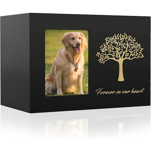 (Sort, 13 cm × 13 cm × 18 cm) Hundeurne Træ Urne til Kat [JUN]