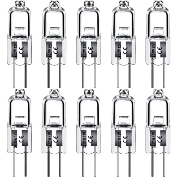 G4 Halogenlampor 12V 20W Varmvit 10-pack