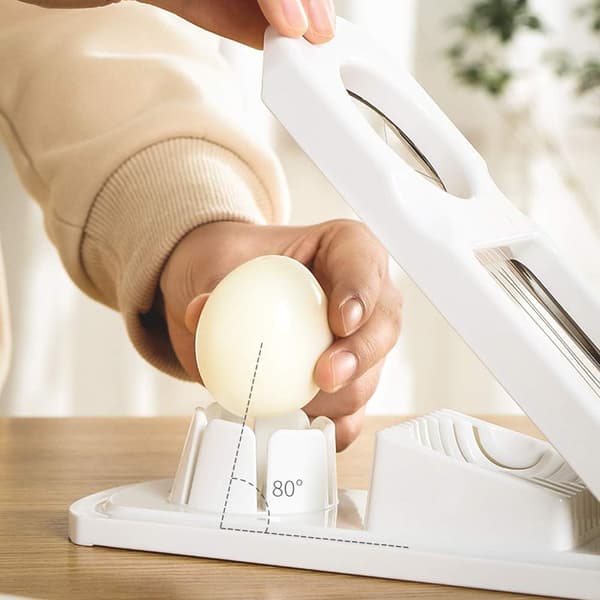 2-i-1 Eggdeler og Kuttertråd i Rustfritt Stål, Universell Design [JUN]