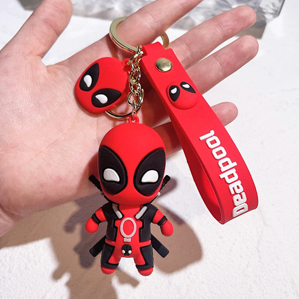 Marvel Sød Docka Hængende Anime Figurer Deadpool Q Version Mode Rygsäck Keychain Par Väska Nyckelring Pendant Födelsedag Gåf T B