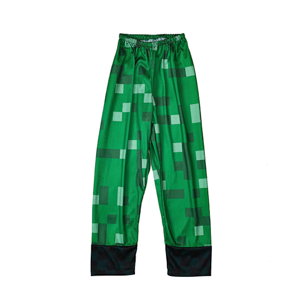 Minecraft Pojk Creeper Pixel Dräkt, Halloween Kostym för Barn L