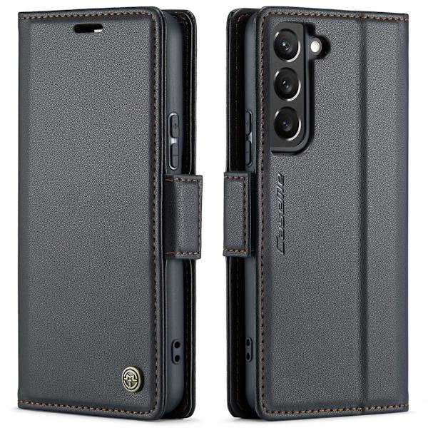 Samsung S22 Læder RFID Blokerende Wallet Case i Sort [JUN]