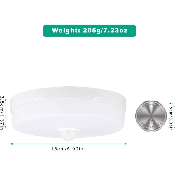 LED-taklampa med rörelsesensor 18W, Modern Cool White