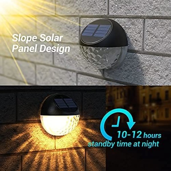 4 LED Aurinkokennovalaisin Ulkokäyttöön IP65 Vedenpitävä Lämmin Valkoinen Aita Puutarha Terassi Koristeellinen Valaistus