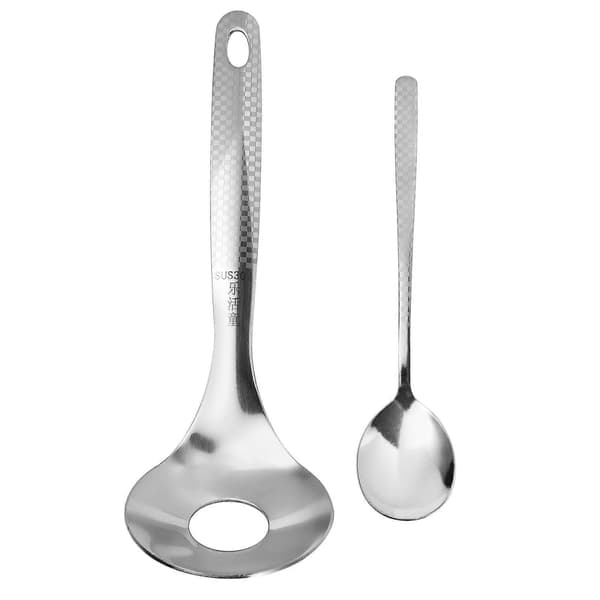 Kødbolleske i rustfrit stål, køkkenredskab til hjemmebrug, 2 stk. sølv Silver 21.50X6.50X1.00CM