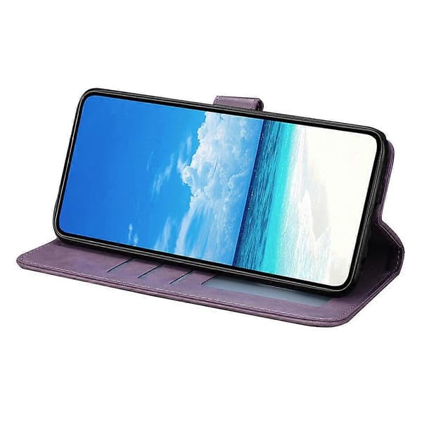 Fjärilstryck PU Läder Plånboksfodral för Samsung Galaxy S25 FE[JUN] Purple