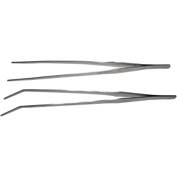 14 cm lange pincetter i rustfrit stål til fodring af krybdyr, firben, slange, gecko og fugleedderkop tilbehør, sølv, 2 stk.
