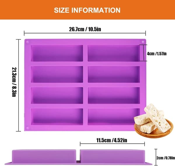 2-pak non-stick silikone myslibarform, 8 energibarhulrum[JUN]