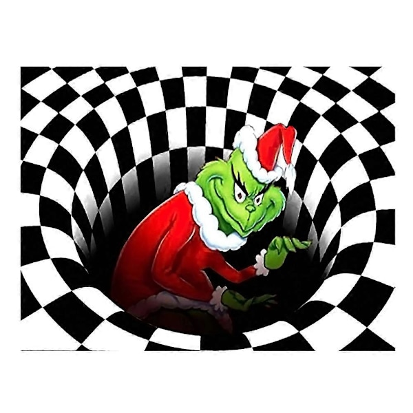 Grinch Joulumatto Liukumaton 3D Illuusio Tervetuloa Ovimatto Joulu Kodin Sisustus Lahja (FMY) B