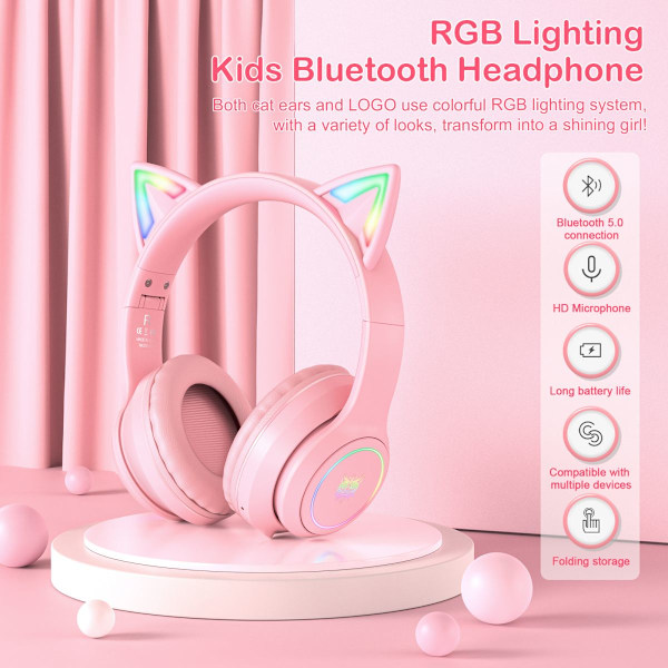 Peliheadset ONIKUMA B90 Rosa TWS Bluetooth -headset, vaaleanpunainen pink