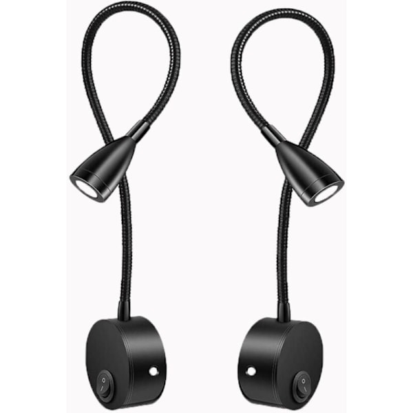 Sengelampe Vegglampe Leselampe LED Svanehalslampe 3W, 3000K