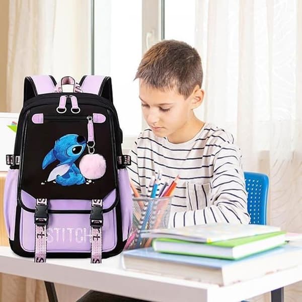 Stitch Ryggsäck för Barn med 2 USB-portar
