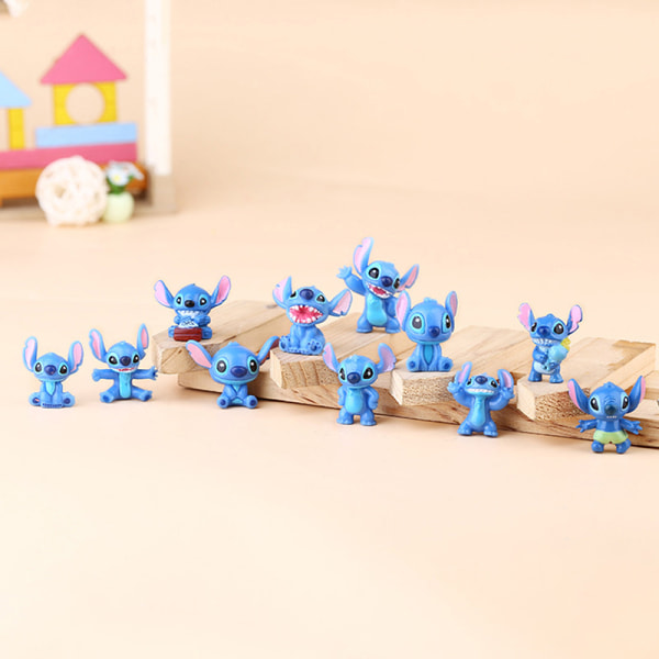 12 kpl Stitch-figuureja Anime- ja toimintafiguurimallilelu