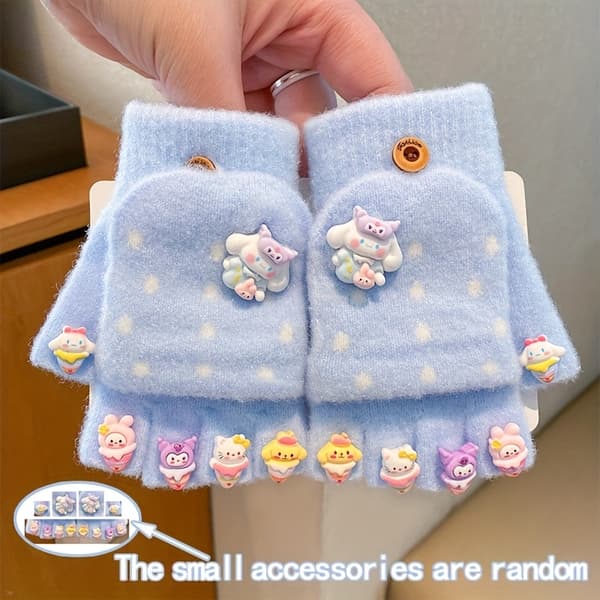 Sanrio Vinterhandskar för barn med animefigurer blue