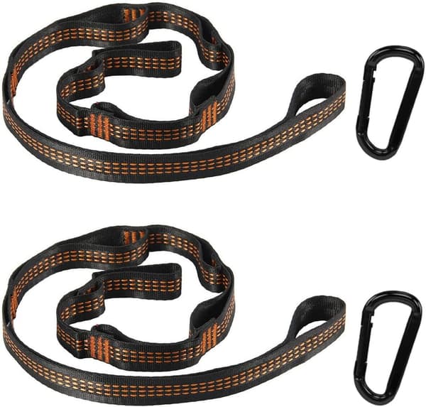 2-pack Trädgungsremmar, Hängmatta Upphängningskit med Karbinhakar (3m, 2 Krokar)[JUN]