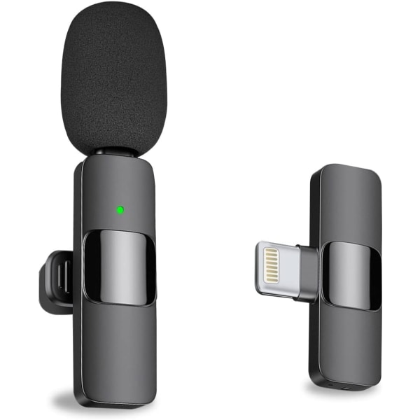Professionel trådløs Lavalier-mikrofon til iPhone og iPad Trådløs rundstrålende kondensatoroptagelsesmikrofon til videopodcastinterviews