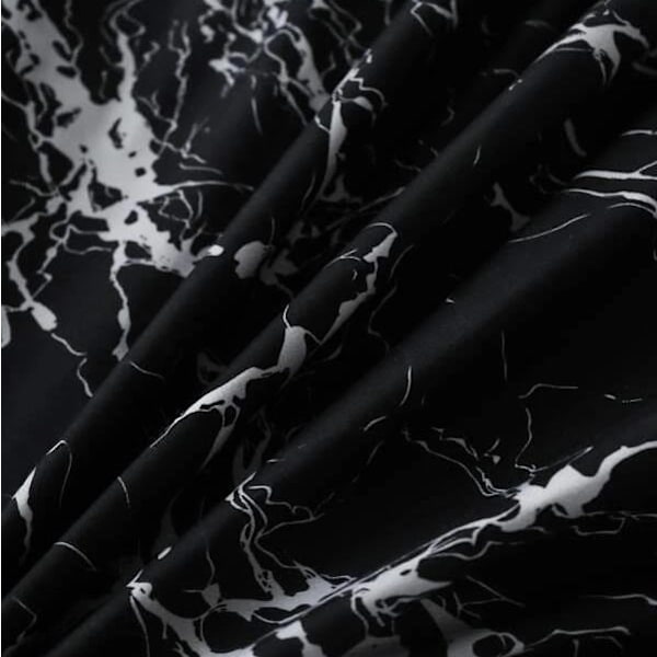 Sängkläder 135x200cm Marmorlook Svart Vit Modern Sängklädesset 135*200cm