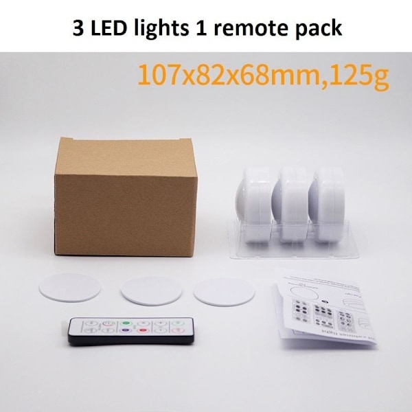LED-lys 16 farger LED-spotlights pakke med 3 LED-valoa 1 kaukosäädin 3 LED-lampor 1 fjärrkontroll