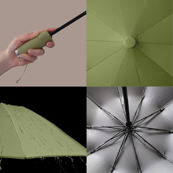 UV-paraplybeskyttelse Solkompakt Vindtæt omvendt paraply til regnautomatisk sammenklappelig inverteret bilreseparaply Bærbar til kvinder og mænd Aut