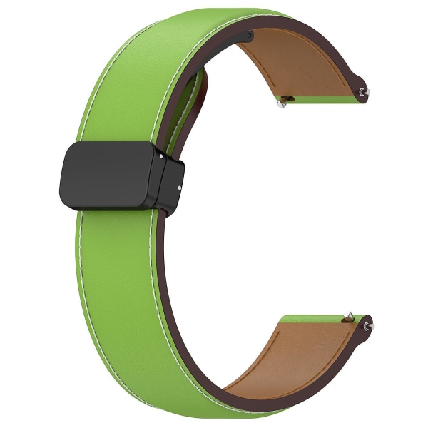 20 mm fällbart läderspänne klockarmband för Samsung Galaxy Watch6 40 mm 44 mm/Watch6 Classic 43 mm 47 mm Green