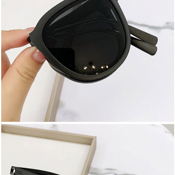 Foldbare solbriller UV400 beskyttelse - Polariserede køre- og udendørs unisex solbriller til mænd/kvinder, antirefleks letvægts klassiske stilarter Ink black