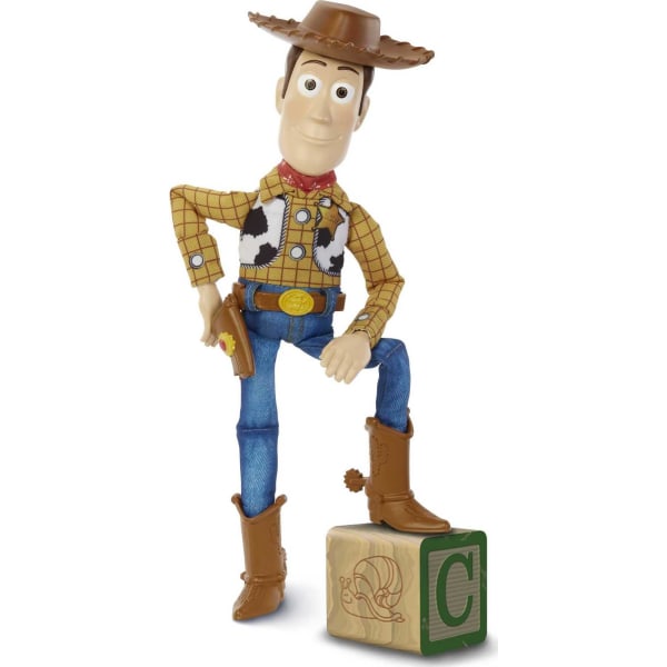 Disney ja Pixar Toy Story -elokuvan lelut, puhuva Woody-hahmo ja riepunukke, 20 lausetta, vedin aktivoi äänet, Roundup Fun Woody