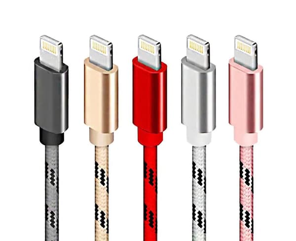 5-pak 3m Flettede Lightning Opladningskabler til iPhone[JUN]