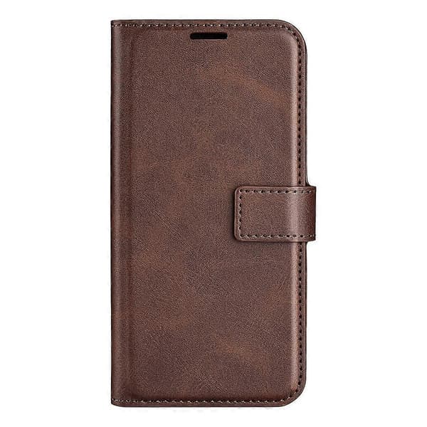 iPhone 17 Pro Max Cover med Stativ, Fleksibelt Brun Ko-læder Cover[JUN]
