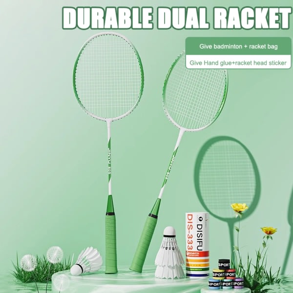 Badminton Dobbelt Racket Legering Kol Dobbelt Racket Sæt B