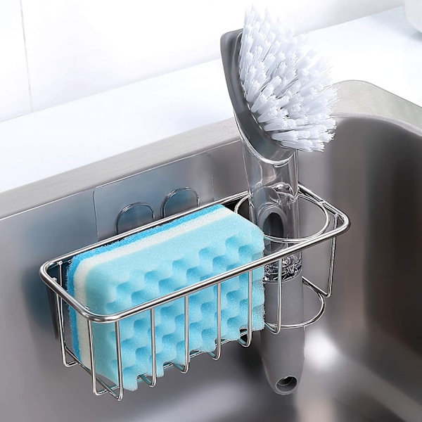 Svamp holder til vask Caddy 2 i 1 børsteholder, ingen boring