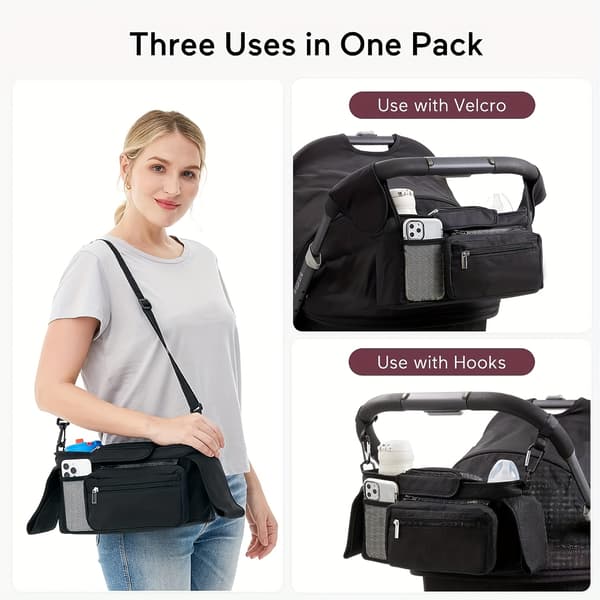 Bärbar barnvagnsväska med stor kapacitet för flaskor och blöjor Blå