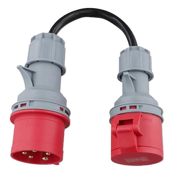 5-Pin Rød 32A Hann til 16A Hunn CEE Adapter Gen Ev Lader Skjøteledning Plugg 400V Socket-Perfet[ch]