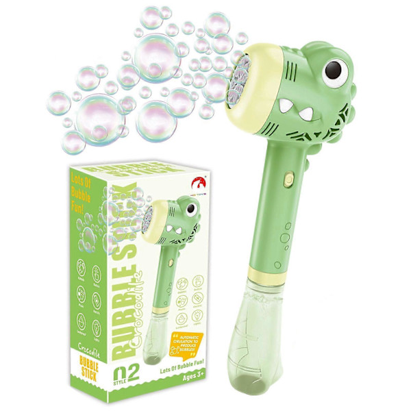 Bubbelpistol för barn med ljus och ljud - Kycklingbubbelblåsare för utomhuslek - Födelsedagspresent till fest [JUN] Green