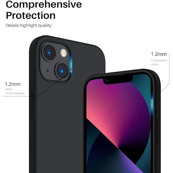 iPhone 13 Case, Liquid Silicone Case for 6.1 inch iPhone 13, Ultra-Thin Case, Full Body Shockproof Protective Soft Case Space Gray Space Gray