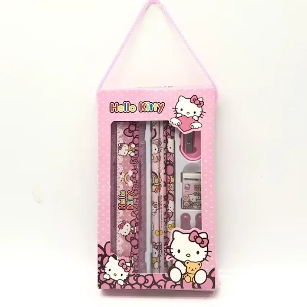 Sanrio Brevpapper 2-pack Set med Blyertspenna, Suddgummi, Linjal, Kawaii Melodi Kuromi Kanelrulle, Studentmålning, Leveranser för Barn, Semester 2Pcs set kt