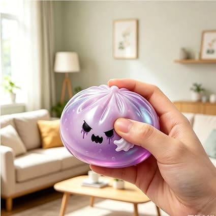 Glitter Dumpling Squishy Ghost Inside, Halloween Squishy med ångkokare, mjuk fidgetleksak för vuxna, present Style 3