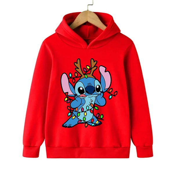 Rolig 90'er julestitch luvtröja Børn Tegnede Tøj Børn Pige Dreng Lilo and Stitch Sweatshirt Hoody Baby Casual Top 59024 59024 150CM