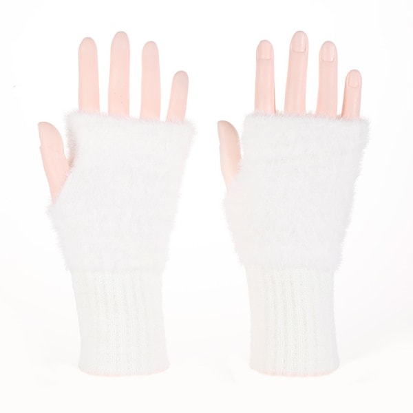 Halvfingerhandskar Handschoenen Vinter Mjuk Varm Stickning A3