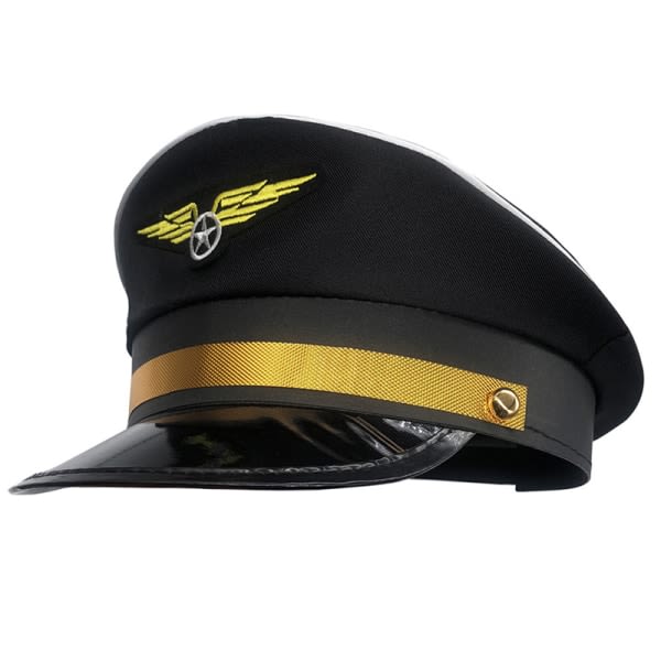 Cap Hats Festdräkt Kaptener Flight Hat Black