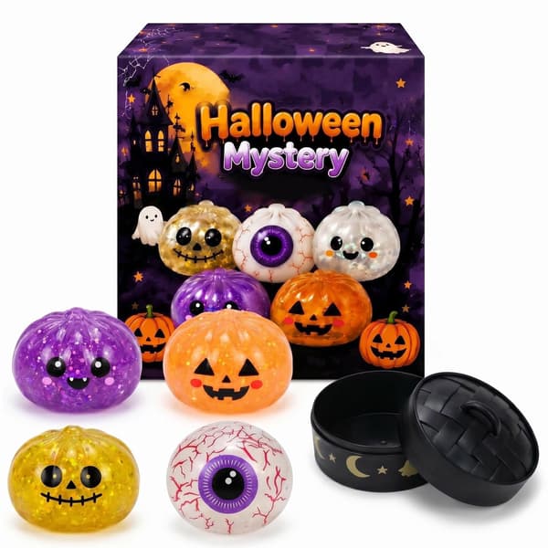 Halloween Spøkelse Dumpling Squishy Leketøysett 5-pakning