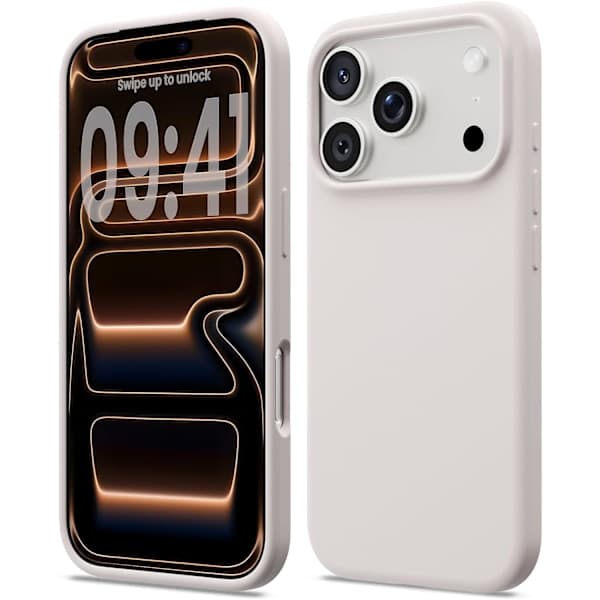 Flytende silikon støtsikkert deksel til iPhone 17 Pro Max, myk full beskyttelse (lysegrå) iPhone 17 Pro Max Light grey