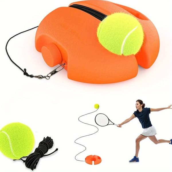 Tennistræningssæt med 2 hoppebolde og træningsreb til begyndere 1PC blue base + 2PC ball with thread